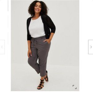 TORRID RELAXED TAPER STRETCH CHALLIS HIGH-RISE TIE-FRONT PANT Size 3X NWT